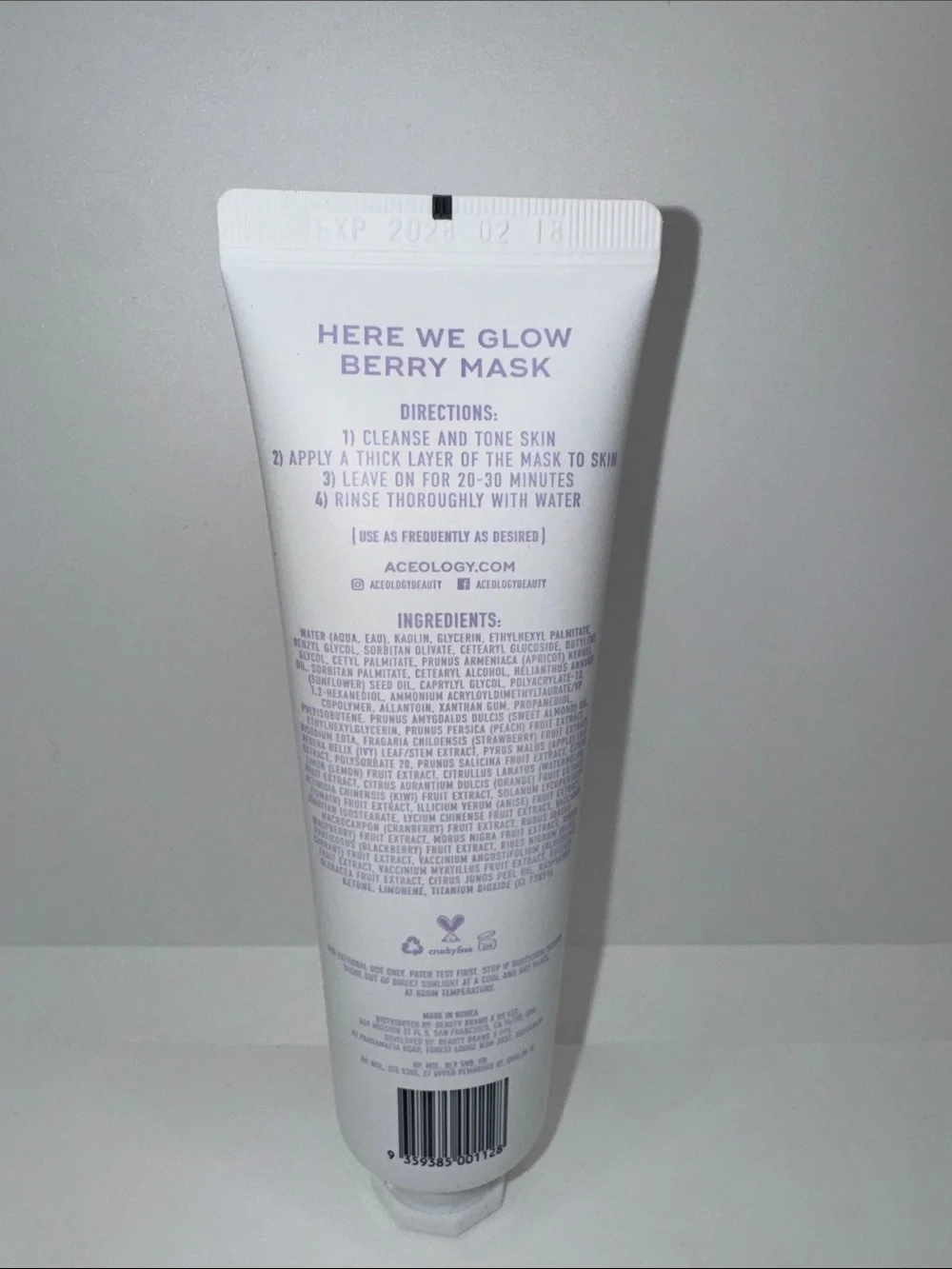Aceology Here We Glow Face Mask 2.19oz 65ml New & Sealed
